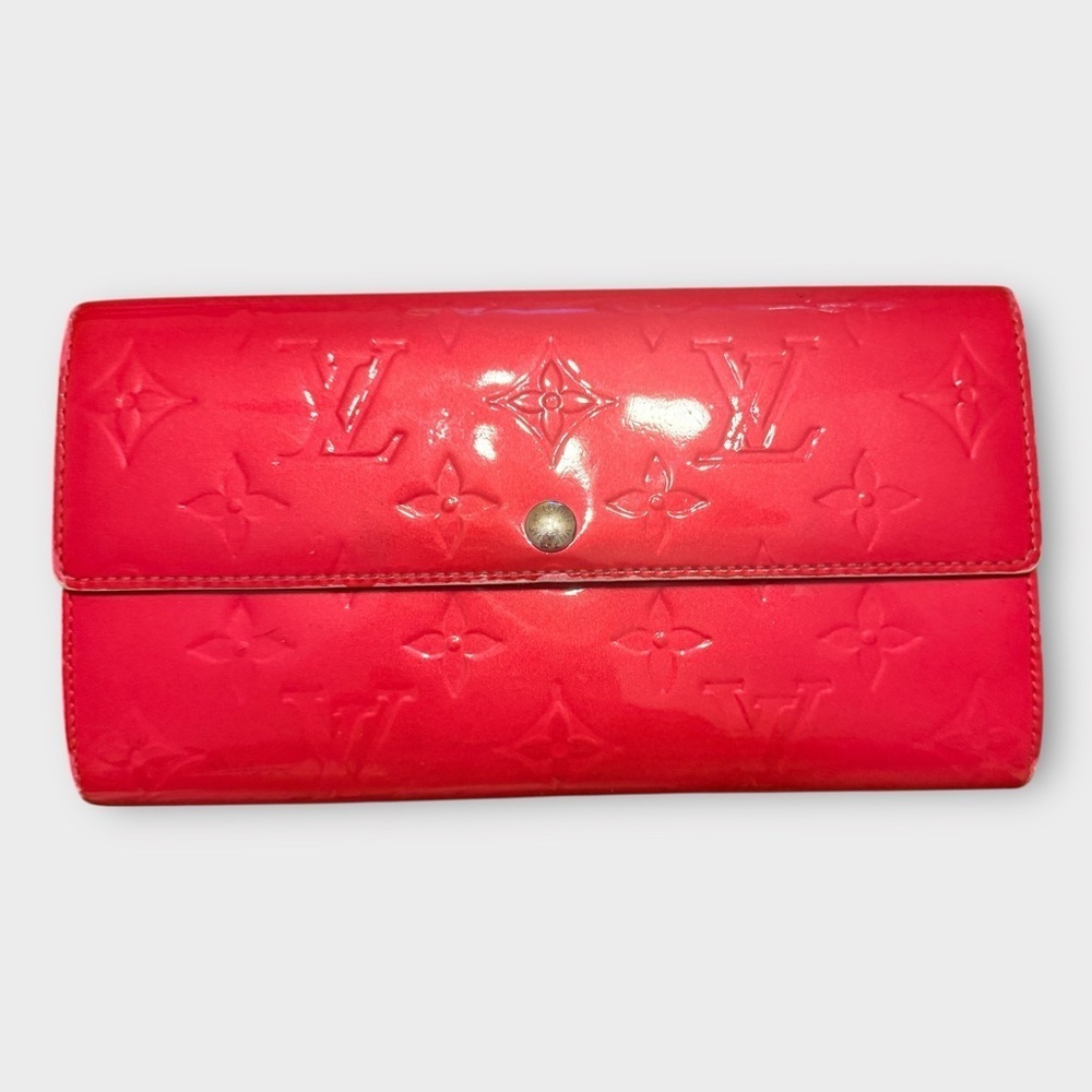Louis Vuitton Vernis Long Wallet – Red (Good Vintage Condition)